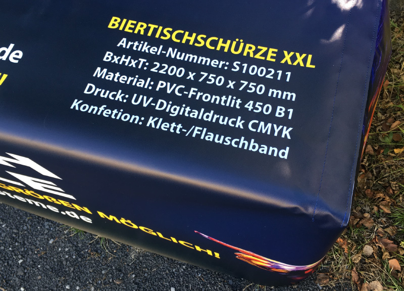 Biertischhusse – Biertischschürze bedrucken ›