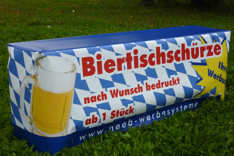 Biertischschürze Druck Biertischhusse Bedrucken